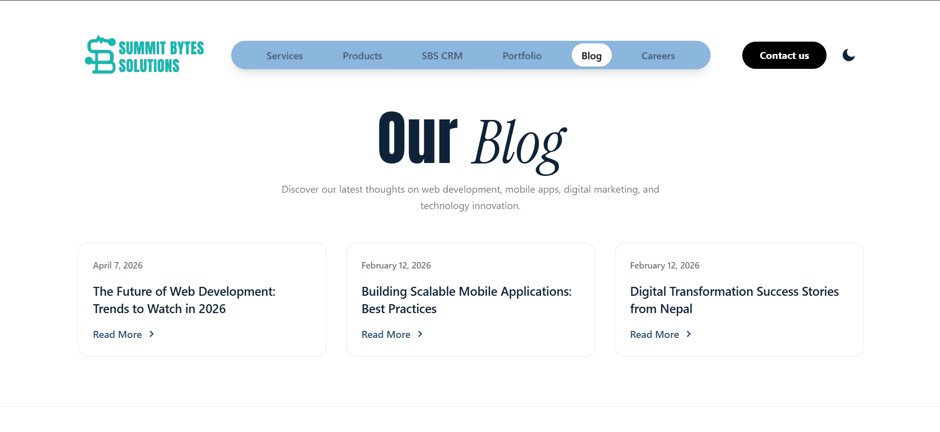 Summitbytes Blog page light