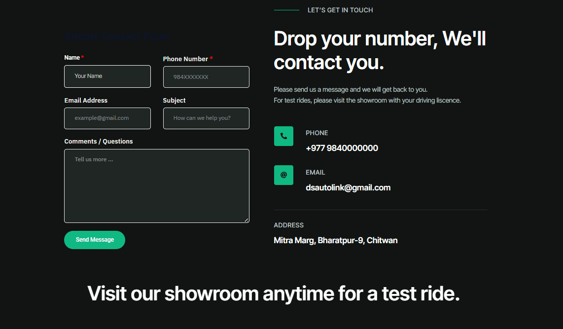 DS AUtolink Contact form